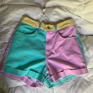 American Apparel color block shorts